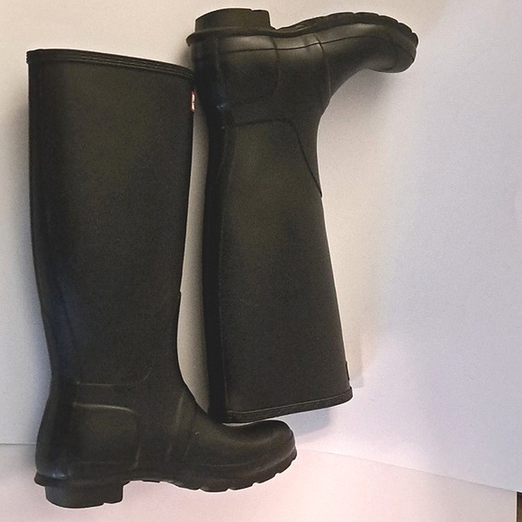 Hunter Black Matte Rain Boots Size 38/7 - Picture 12 of 13